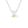 thumbnail image 2 of Delight Jewelry Goldtone Crystal Heart Silvertone Dream Big Pendant Necklace, 25", 2 of 4