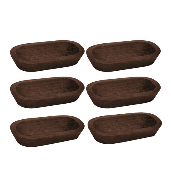 6 Pcs Wooden Dough Bowls for Candle Making Wood Bulk Decor Hand Carved Decorations Food Bread