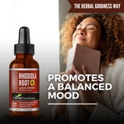 Rhodiola Root Rosea Extract – Adaptogen Rhodiola Supplement, Liquid Drops for Energy, Focus & Stress Support – 1oz Herbal Goodness
