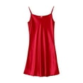 thumbnail image 4 of Women Nightgown Satin Lingerie Sleeveless U Neck Adjustable Shoulder Straps Sleepwear, 4 of 4