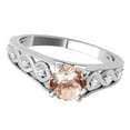 thumbnail image 3 of Aonejewelry 1 Ct. Halo Unique Design Morganite and Diamond Engagement Ring Crafted In 14k Solid White Gold, 3 of 4