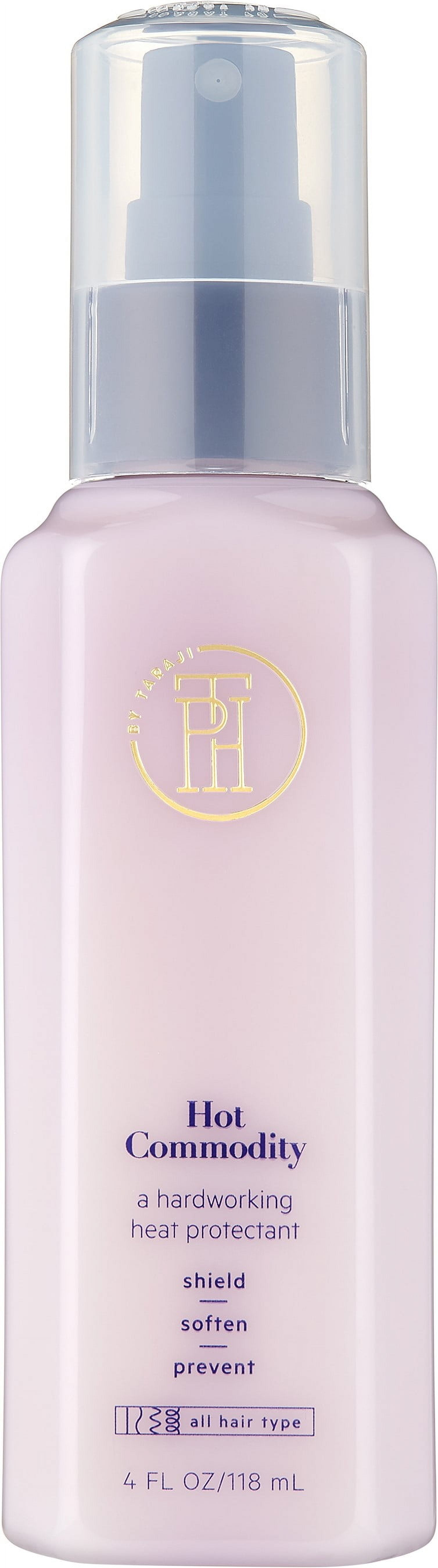 (2 pack) TPH BY TARAJI Hot Commodity Thermal Heat Protectant Spray for Hair with Argan Oil & Shea Butter | Flat Iron & Hot Blow Dry Protectant & Styling Spray | Vegan, 4 oz.