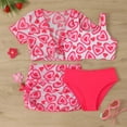 thumbnail image 2 of uikmnh Girls' 4 Piece Bikini Set Cute Toddler Swimwear with Cover Up Skirt High Stretch Summer Beach Size:4-5 Years, 2 of 6