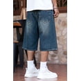 thumbnail image 4 of GINGTTO Men's Ripped Baggy Fit Below Knee Denim Shorts, 4 of 19