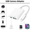 thumbnail image 2 of PENGXIANG USB Camera Adapter  USB Female OTG Adapter Compatible with /iPad  Portable USB Adapter for  with Charging Port  No App Plug and Play (White), 2 of 7