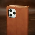 thumbnail image 6 of Mantto Wallet Case for iPhone 11 with Card Holder Slots, Folio Premium PU Leather Magnetic Flip Cover with Kickstand, Shockproof TPU Interior Case Compatible with Apple iPhone 11 6.1 inch, Brown, 6 of 9