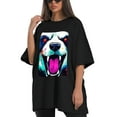 thumbnail image 4 of Plus Size Shirt for Women Black Tops for Women Short Sleeves Shirt for Women Panda 2 T Shirt Crewneck Shirt for Women 5XL, 4 of 5