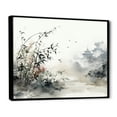 thumbnail image 2 of Designart "Sumi Bird Asian Painting XIII" Asian Floater Framed Wall Art Living Room, 2 of 7