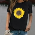 thumbnail image 2 of Pompotops T-Shirt à Manches Courtes Imprimé Tournesol pour Femmes, 2 of 5