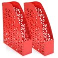 thumbnail image 1 of Mintra Office Plastic Desk Organizer 2pk Magazine File (Red), 1 of 4
