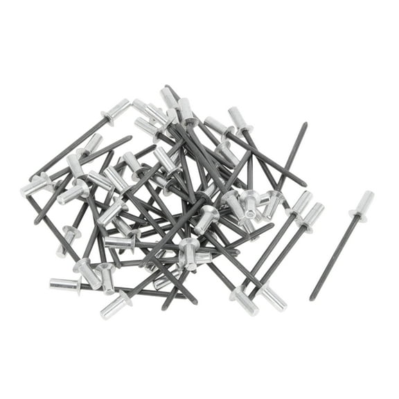 Countersunk Head Closed Sealing Rivets 3.2mm Grip Diameter 8mm Grip Length 6mm Flange Diameter Aluminum Alloy Iron Silver Tone 50 Pcs