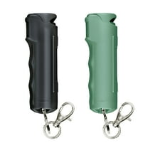 SABRE Fast Flip Top Pepper Gel with Snap-Clip Keychain, 2 Ct,Black & Sage Green,Pocket Pepper Sprays