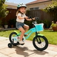 thumbnail image 2 of Costway Vélo pour Enfants 14 Pouces avec Roues Stabilisatrices, Panier, Freins à Main et à Rétropédalage, Selle Réglable Vert, 2 of 9