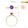 thumbnail image 4 of ANGARA Natural 0.8 Ct. Amethyst Solitaire Ring in 14K Yellow Gold for Women (Ring Size: 6), 4 of 8