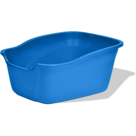 Van Ness Pets Large Open High Sided Cat Litter Box, Blue, CP2HS
