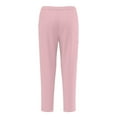 thumbnail image 6 of Two Piece Pants Set for Women Casual Summer New Women's Solid Color V-Neck Pocket Tops with Elastic Drawstring Waist Long Pants Dry Cleaning Hand Clothes Nurse Clothes Set Suit B-36 Pinky XL, 6 of 8