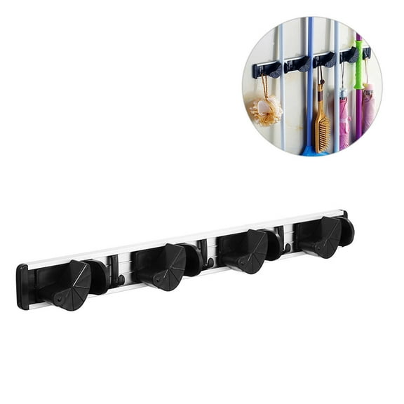 YSNOOWE 1Set Broom Mop Holder Tidy Organizer with Aluminum for Laundry and Staircase