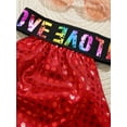 thumbnail image 4 of iiniim Kids Girls Sequins Letters Printed Crop Tank Top with Pleated Skirt Ballet Jazz Hip Hop Dance Costume Size 2-12 Red 3-4, 4 of 7