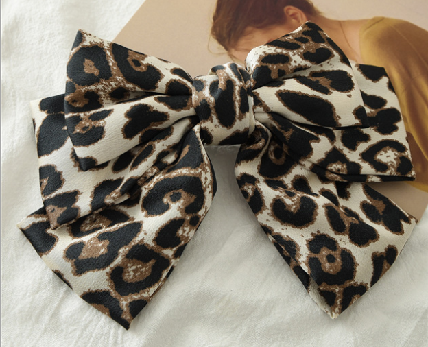 Pink Leopard Print Ear Bows for Dog Hair  Pink Leopard Hair Accessory for Dogs