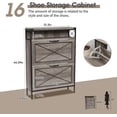 thumbnail image 2 of SONGMY Shoe Storage Cabinet with 2 Flip Drawers, Metal Legs, Adjustable Shelves, Entryway Hidden Shoe Storage, Organizer for Entryway (Grey), 2 of 8