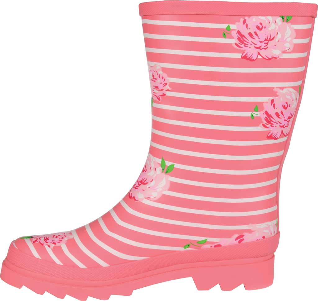 Women's Journee Collection Seattle Mid Calf Rain Boot Pink Rubber 11 M