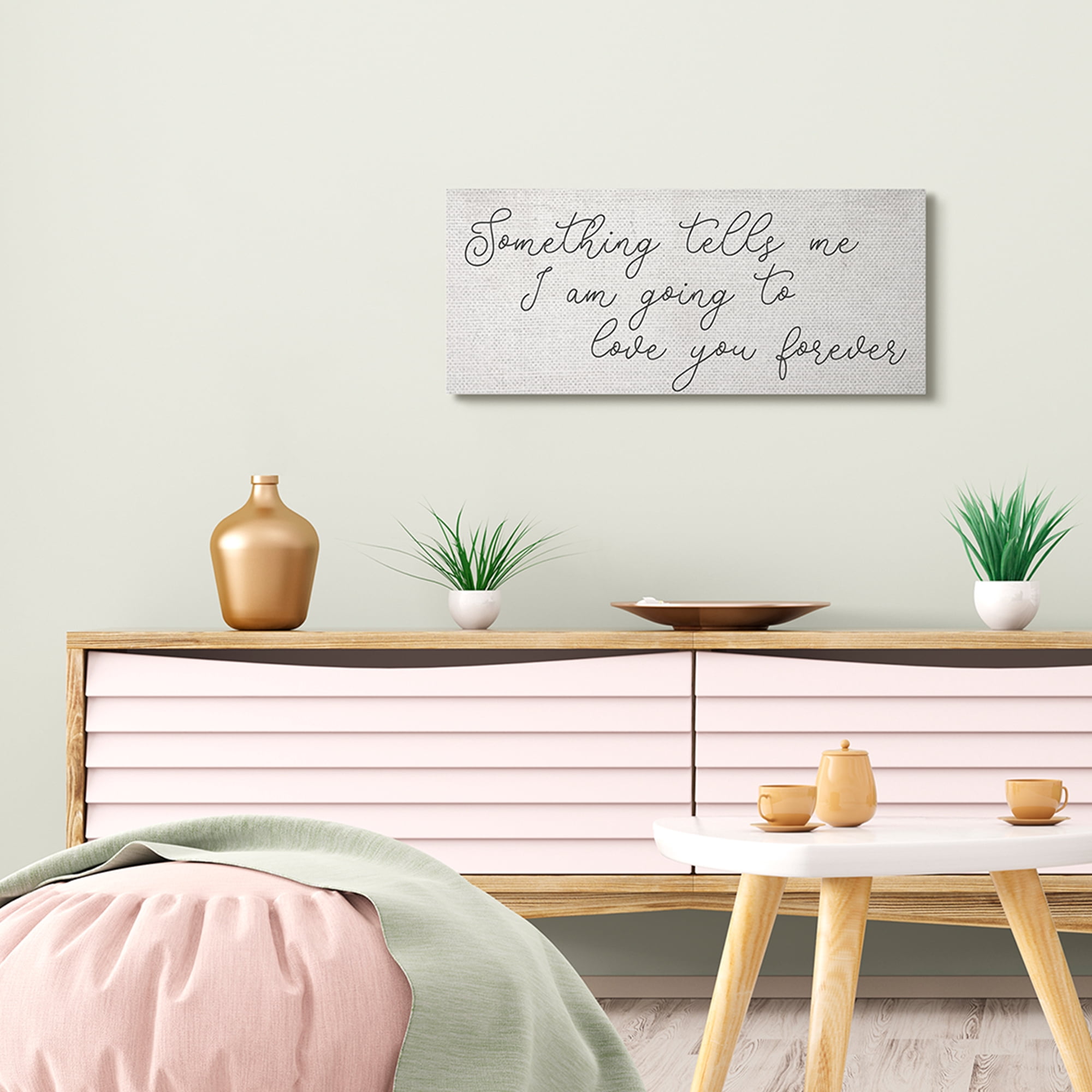 Stupell Industries Something Tells Me Cursive Romantic Quote ,13 x 30,Designed by Daphne Polselli