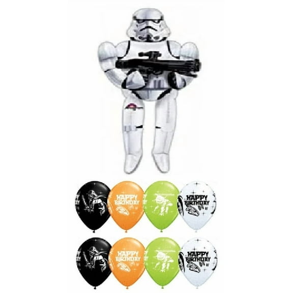 Star Wars Stormtrooper 70" Airwalker Air Walker and 8 Latex Balloon Bouquet