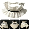thumbnail image 2 of Elegant Detachable Cotton Neck Ruff Neckpiece Adjustable Ribbon Tie Ruffled False Collar For Top And Dress Evening Wear, 2 of 17