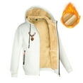 thumbnail image 2 of Luwomo Leisure Jackets for Mens Mens Thick Warm Long Sleeve Hooded Solid Color Zipper Winter Coat with Pocket Blouses White,S, 2 of 3