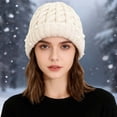 thumbnail image 2 of AWZXDE Versatile Winter Knit Hat with Bead Dome for Warmth and Solid Color Style, 2 of 4