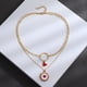 thumbnail image 4 of Double Pendant Necklace Fashion Peach Heart Collar Chain Necklace Ornament Women, 4 of 7
