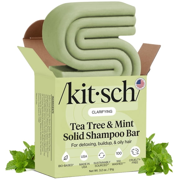 Kitsch Clarifying 2 in 1 Shampoo and Shave Bar with Tea Tree and Mint, 3.2 oz