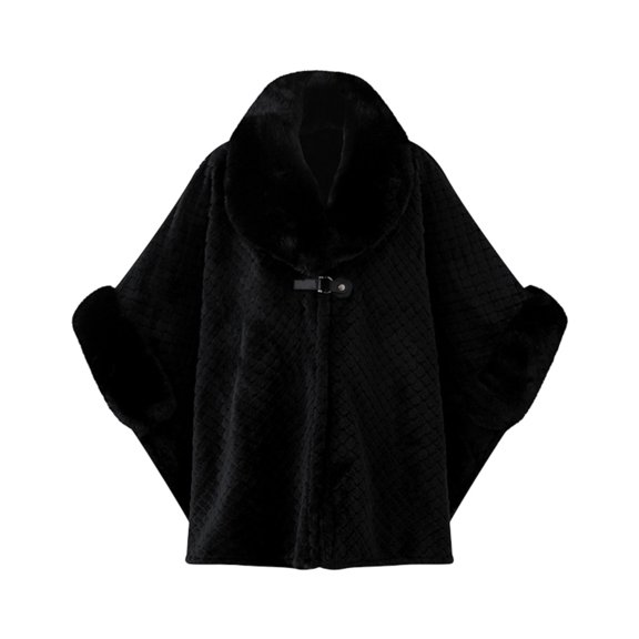 Levmjia Women Shawl Solid Flared Cuff Wrap Cape Warm Windproof Loose Outerwear Cozy Casual Cardigan Autumn Winter Daily Dates Outdoor