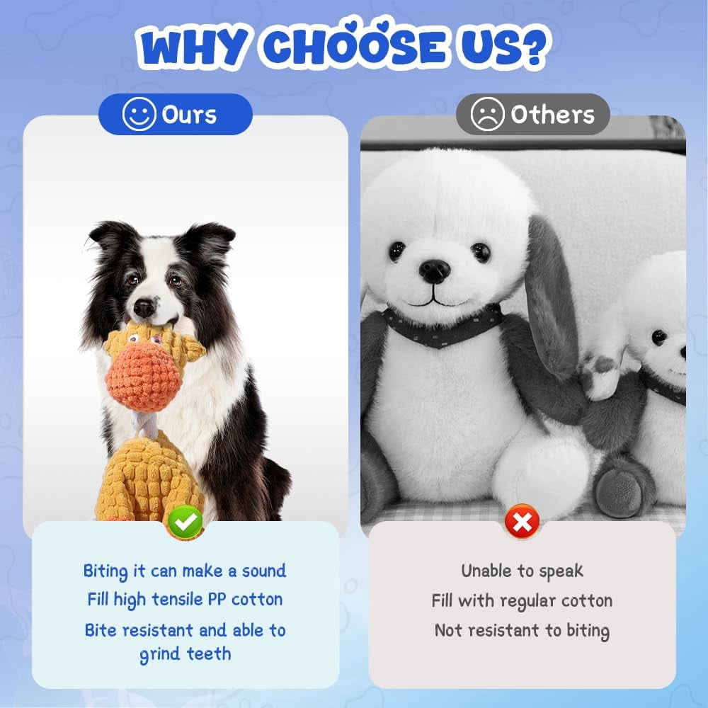 Indestructible Dog Toy, 2026 New Durable Plush Dog Toys for Aggressive Chewers, Squeaky Chew Toy for Small Medium Large Dogs Puppy Teething Toys