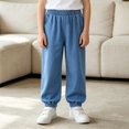 thumbnail image 2 of Ruyang Toddler Kids Boys Denim Harem Pant Elastic Waist and Cuffs Straight Leg Jeans Teen Baggy Outdoor Slacks 2-16 Years, 2 of 7