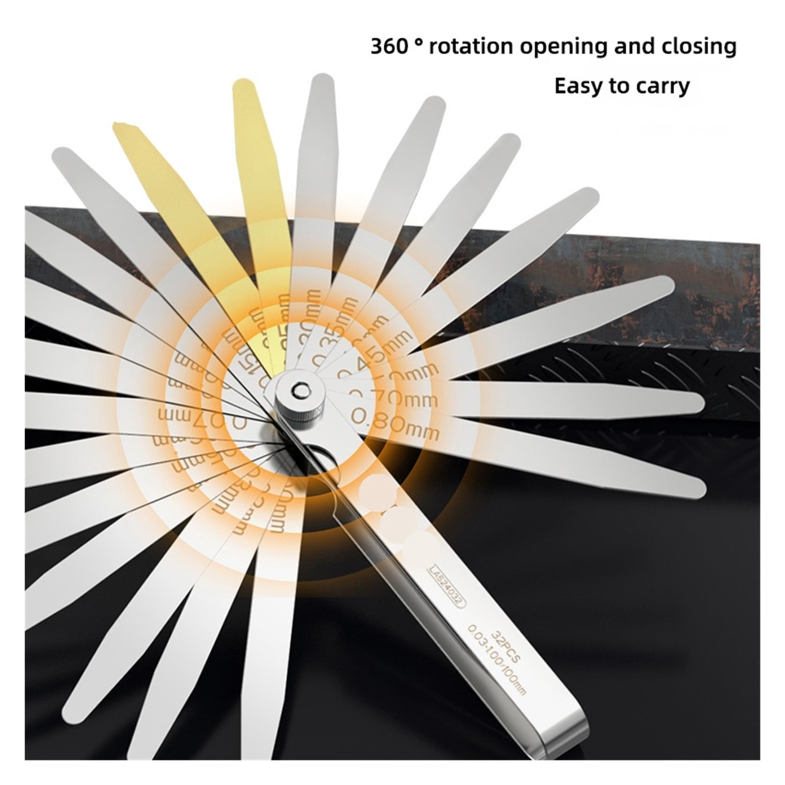 Feeler Gauge Metric Size 0.02-1mm Thickness Gauge Set Valves Foliage of Valves Gap For Measurement Probe Gap ,Easy Identification