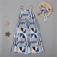 thumbnail image 2 of CPNG Toddler Baby Girl Skirt African Print Dress Summer Clothes Outfits Little Girl Casual Dresse and Headband 2 Pcs Set(BU1,4-5 Years), 2 of 9