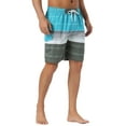 thumbnail image 4 of INSPIRE CHIC Men's Striped Printed Color Block Summer Swimming Board Shorts Blue 36, 4 of 6