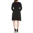 thumbnail image 2 of 24seven Comfort Apparel Plus Size Classic Long Sleeve Flared Mini Dress, 2 of 4
