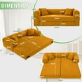 thumbnail image 3 of VFD Compression Sofa - 3 Seats Convertible Floor Sofa Bed - with Pillow Back Support Armrest - Comfy Foldable Sofa Bed Compressed Sofa in Box - Corduroy Fabric - for Living Room Bedroom, 3 of 12
