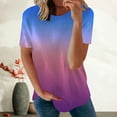 thumbnail image 2 of Giftesty Womens Summer Tops Fashion Women Summer Loose Print Round-Neck T-Shirt Short Sleeve Casual Blouse, 2 of 5