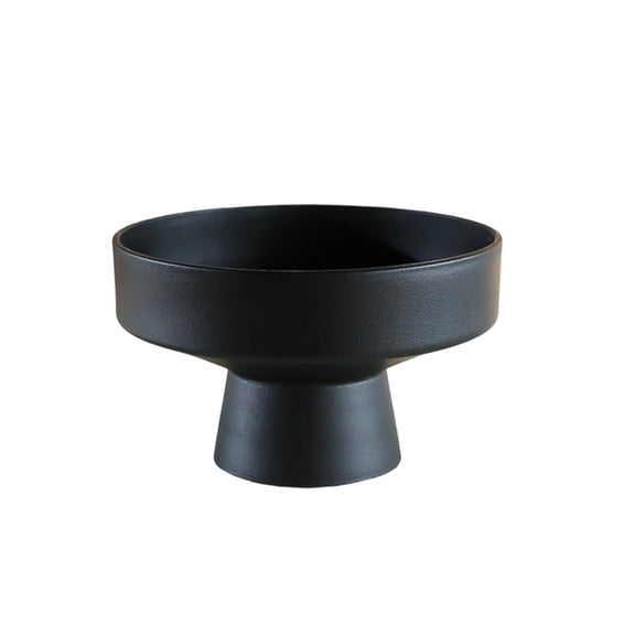 HuiXinOu Black Resin Fruit Plate, Exquisite Round Mouth Design, High-End Snack and Candy Plate, Perfect for Living Room Coffee Table and Home Decoration