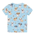 thumbnail image 6 of CINVREST Cotton Cute Tops for Girls 3-14 Years Kids Casual Summer Tshirts Short Sleeve Floral Graphic Tees (3 Years, Sky Blue), 6 of 7