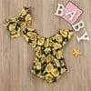 Newborn Infant Baby Girls Sleeveless Romper Bodysuit Jumpsuit Outfit Set Clothes
