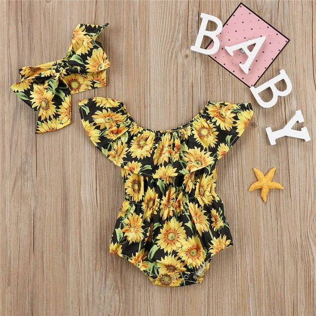 Nouveau-né Bébé Filles Romper Sans Manches Combinaison Ensemble Vêtements