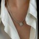 thumbnail image 5 of Collar de cadena gruesa con sello de plata de ley 925, circonita brillante Vintage Punk ER, 5 of 5