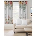 thumbnail image 2 of Spring Floral Blackout Curtains for Bedroom Living Room Darkening Curtains 84 Inch Length 2 Panels Set Watercolor Roses Eucalyptus Leaves Botanical Window Curtain Window Treatment Drapes 42"x84", 2 of 9