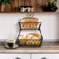 thumbnail image 7 of Sorbus Fruit Basket Display Stand, 2-Tier, for Vegetable, Fruit & Bread Counter Storage for Kitchen, Bathroom, Rectangular Antique Metal (Black), 7 of 7