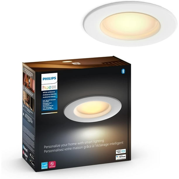 Lámpara LED empotrada Philips Hue Smart de 5/6 pulgadas, paquete de 1 unidad