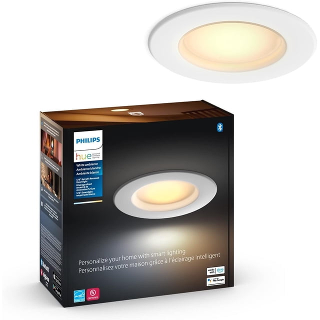 Lámpara LED empotrada Philips Hue Smart de 5/6 pulgadas, paquete de 1 unidad